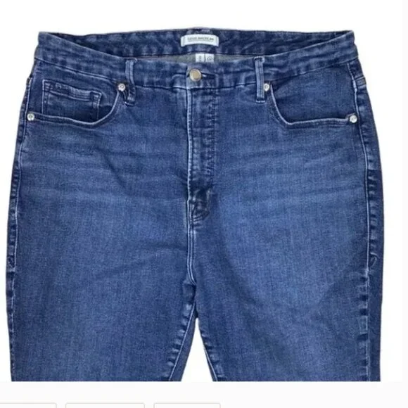 Good American Good Legs Sculpting Jeans Size 16 Dark Wash Organic Cotton - Picture 3 of 7